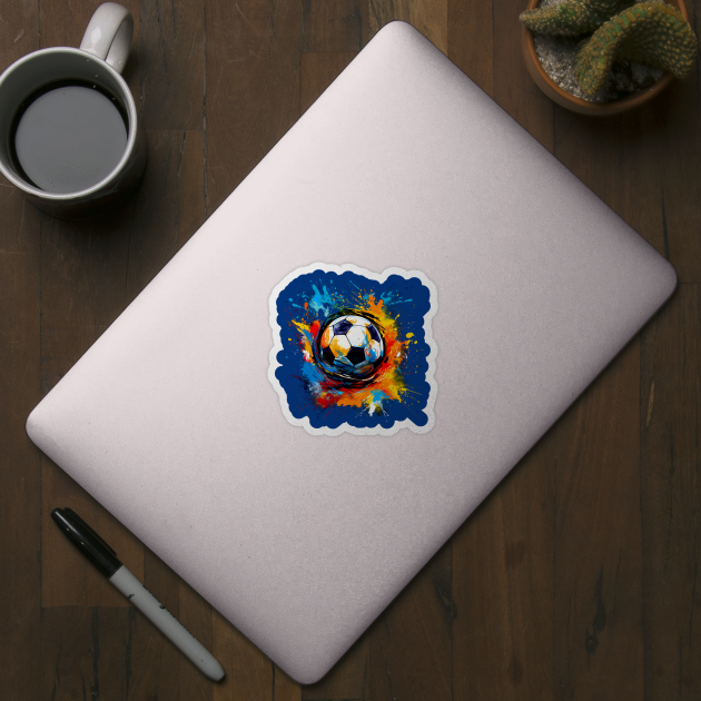 Soccer Ball With Paint Splashes Design for Soccer Fans by Pine Hill Goods